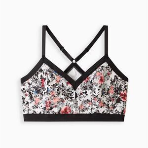 Torrid Racerback Bra Bralette Carefree Floral Shine Skull Womens Size 1 Large XL